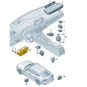 Audi A4 8W/A5 F5/Q5 FY/Q7 4M Multischakelaar met mistachterlicht functie
